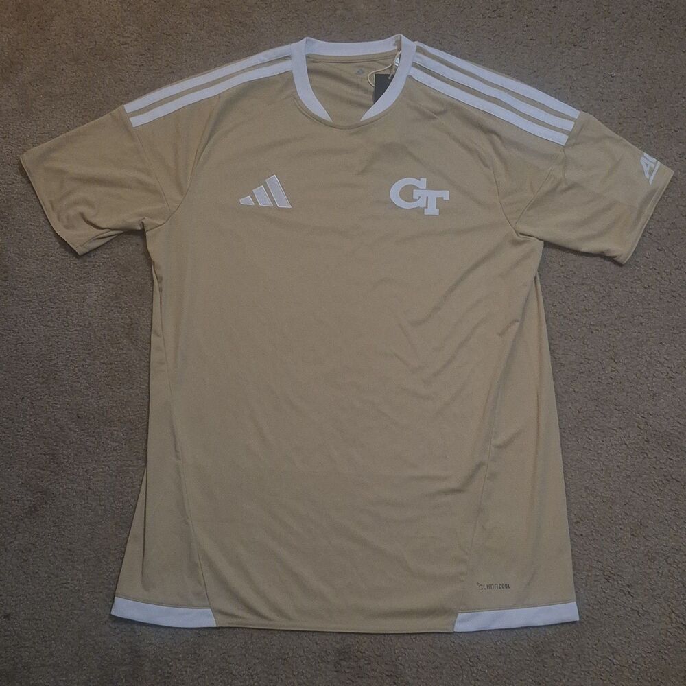 Adidas Georgia Tech Yellow Jackets Soccer Jersey Gold White Men's Large